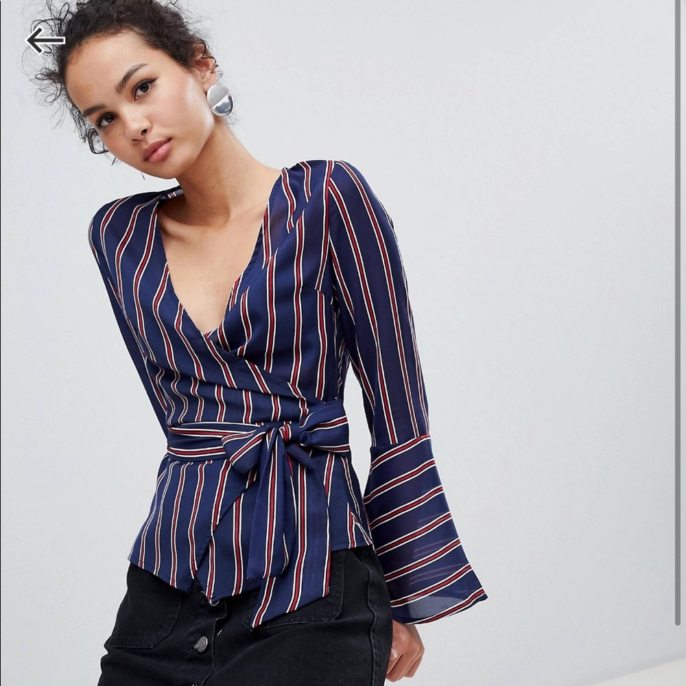 NWT ASOS Red White & Blue Classy Blouse
